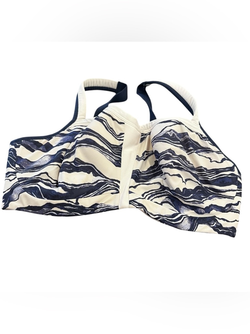 Underwire white navy blue sports bra underwire le mystere 38dd 38e